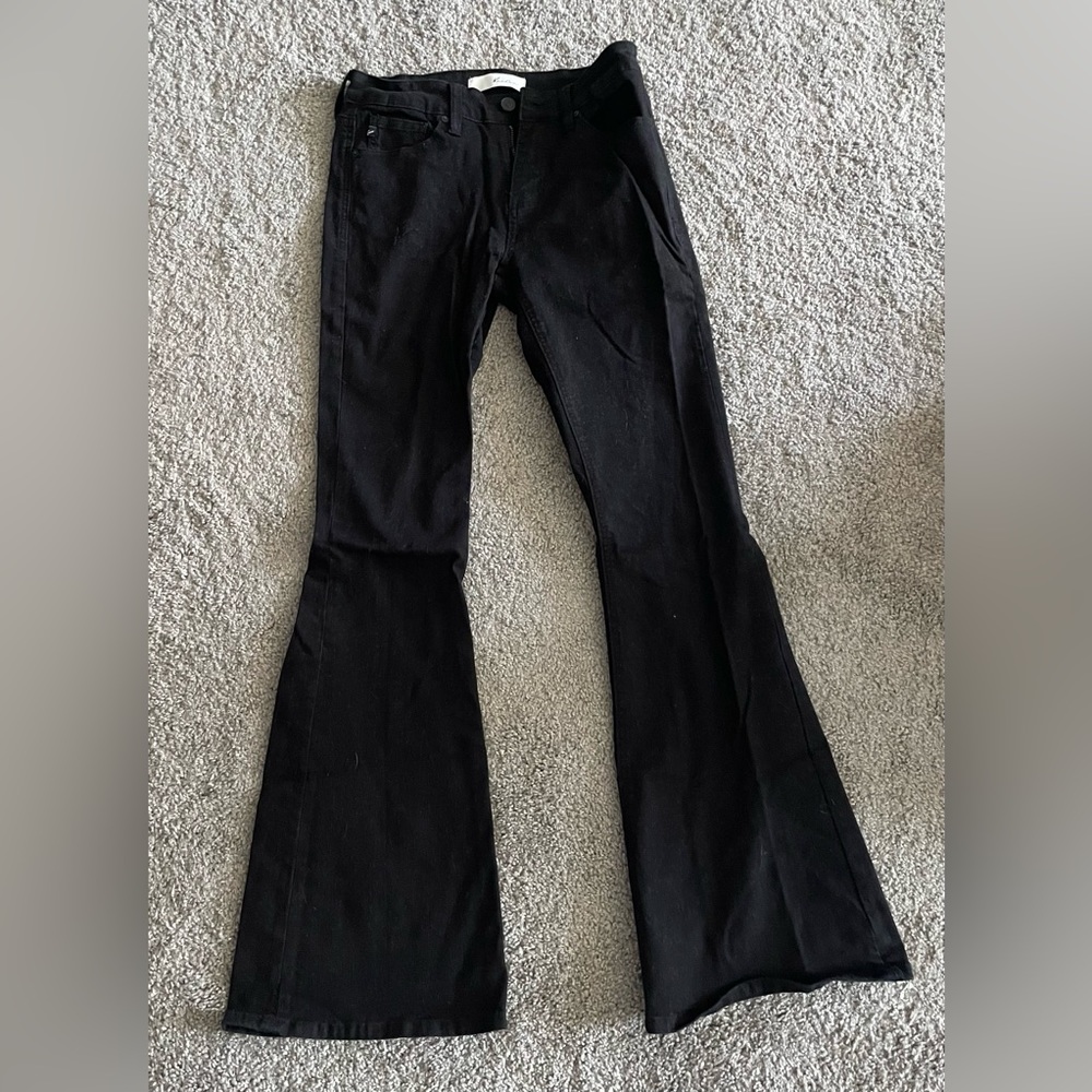Black Kancan Bell Bottom Jeans